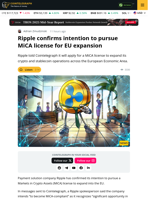 Ripple Confirms Pursuing a MiCA License