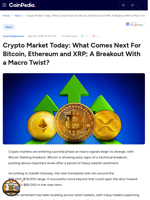 Crypto Market Today: What Comes Next For Bitcoin, Ethereum and XRP; A Breakout With a Macro Twist?