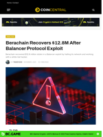 Berachain Recovers $12.8M After Balancer Protocol Exploit - CoinCentral