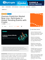 Zoomex Prediction Market Now Live: Participate in Global Trending Events with Crypto