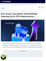 Fact Check: Are Netflix and MetaMask Teaming Up for ETH Subscriptions?