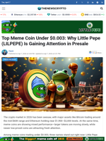 Top Meme Coin Under $0.003: Why Little Pepe (LILPEPE) Is Gaining Attention in Presale