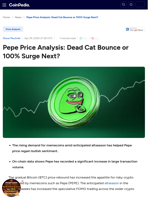 Pepe Price Analysis: Dead Cat Bounce or 100% Surge Next?