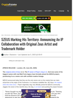 $ZEUS Marking His Territory: Announcing An IP Collaboration with Original Zeus Artist and Trademark Holder