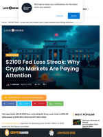 Fed Losses Hit $210B as Crypto Markets Watch