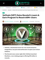 VeChain (VET) Joins Revolut’s Learn & Earn Program to Reach 60M+ Users - Crypto News Flash