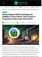 Missed Ripple (XRP) and Dogecoin (DOGE) in Their Prime? This Crypto is Projected to Recreate Their Gains - Crypto News Flash