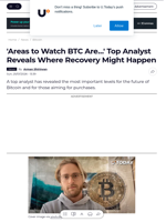 'Areas to Watch BTC Are…' Top Analyst Reveals Where Recovery Might Happen - U.Today