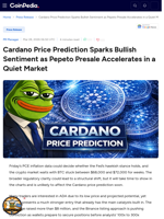 Cardano Price Prediction Sparks Bullish Sentiment as Pepeto Presale Accelerates in a Quiet Market 