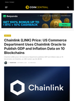 Chainlink (LINK) Price: US Commerce Department Uses Chainlink Oracle to Publish GDP and Inflation Data on 10 Blockchains - CoinCentral