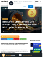 BTC News: Strategy Will Sell Bitcoin Only if mNAV Falls and No Capital is Available | Live Bitcoin News