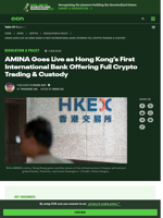 AMINA Launches Full Crypto Trading as Hong Kong’s First Global Bank
