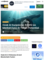 Ozak AI Surpasses $0.012 as Market Eyes AI Token Potential | Live Bitcoin News
