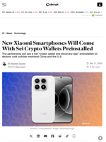 New Xiaomi Smartphones Will Come With Sei Crypto Wallets Preinstalled - Decrypt