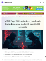 MEXC flags 200% spike in crypto fraud: India, Indonesia leads with 30,000 cases