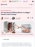 Mt. Gox Moves $739M in Bitcoin: Is a Bigger Crash Coming?
