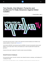 Two Davids, One Mission: Pump.fun and Soulbound.TV Rally Streamers Against Web2 Goliaths - Visionary Financial