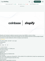 Shopify and Coinbase's stablecoin payment protocol tops $42M in volume on Base