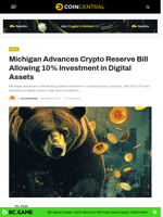 Michigan Advances Crypto Reserve Bill Allowing 10% Investment