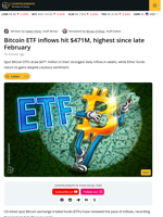 US Spot Bitcoin ETFs Hit Strongest Gains Since February