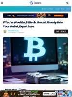 If You're Rich, 1 Bitcoin Should Already Be In Your Wallet: Expert