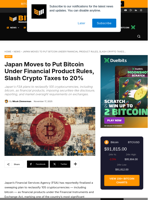 Japan Wants To Slash Its Crypto Taxes By 32%