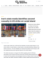 Iran's state media identifies second casualty in US strike on Larak Island