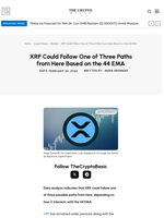 XRP Could Follow One of Three Paths from Here Based on the 44 EMA