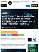 Cold Wallet Token Could Deliver 285x as Chainlink Technical Analysis Targets $30 & Dogecoin Price Prediction Hits $0.55 | Live Bitcoin News