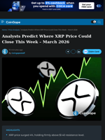Analysts Predict Where XRP Price Could Close This Week – March 2026