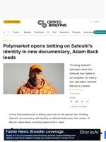 Polymarket opens betting on Satoshi's identity in new documentary, Adam Back leads