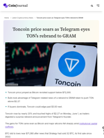 Toncoin price soars as Telegram eyes TON’s rebrand to GRAM - CoinJournal