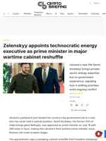 Zelenskyy appoints technocratic energy executive as prime minister in major wartime cabinet reshuffle