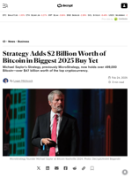 Strategy Adds $2 Billion Worth of Bitcoin in Biggest 2025 Buy Yet - Decrypt