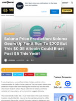 Solana Price Prediction: Solana Gears Up For A Run To $200 But This $0.08 Altcoin Could Blast Past $5 This Year! | Live Bitcoin News