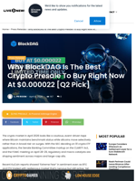 Why BlockDAG Is The Best Crypto Presale To Buy Right Now At $0.000022 [Q2 Pick] | Live Bitcoin News