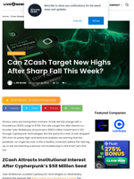 Can ZCash Target New Highs After Sharp Fall This Week? | Live Bitcoin News