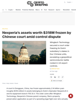 Nexperia's assets worth $318M frozen by Chinese court amid control dispute