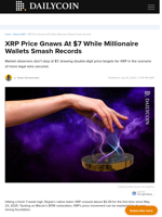 XRP Price Gnaws At $7 While Millionaire Wallets Smash Records - DailyCoin