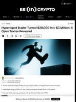Hyperliquid Trader Turned $28,000 Into $3 Million: 6 Open Trades Revealed