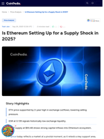 Is Ethereum Setting Up for a Supply Shock in 2025?