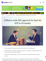 21Shares seeks SEC approval for Spot Sui ETF in US market - CoinJournal