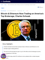 Bitcoin & Ethereum Now Trading on America's Top Brokerage, Charles Schwab