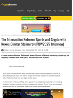The Intersection Between Sports and Crypto with Nexo's Dimitar Stalimirov (PBW2025 Interview)