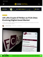 UK Lifts Crypto ETN Ban as FCA Cites Evolving Digital Asset Market - CoinCentral
