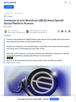 Coinbase to List Worldcoin, Will OpenAI Integrate the Token?