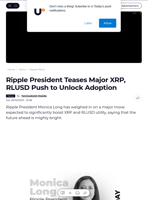 Ripple President Teases Major XRP, RLUSD Push to Unlock Adoption - U.Today