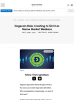 Dogecoin Risks Crashing to $0.14 as Meme Market Weakens