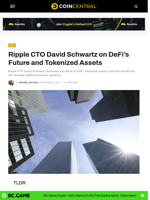 Ripple CTO David Schwartz on DeFi’s Future and Tokenized Assets - CoinCentral