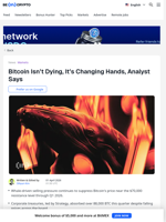 Bitcoin Isn't Dying, It's Changing Hands, Analyst Says - BeInCrypto